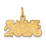 14k Polished CLASS OF 2026 Charm