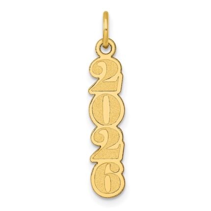 14K Polished and Satin Vertical 2026 Charm
