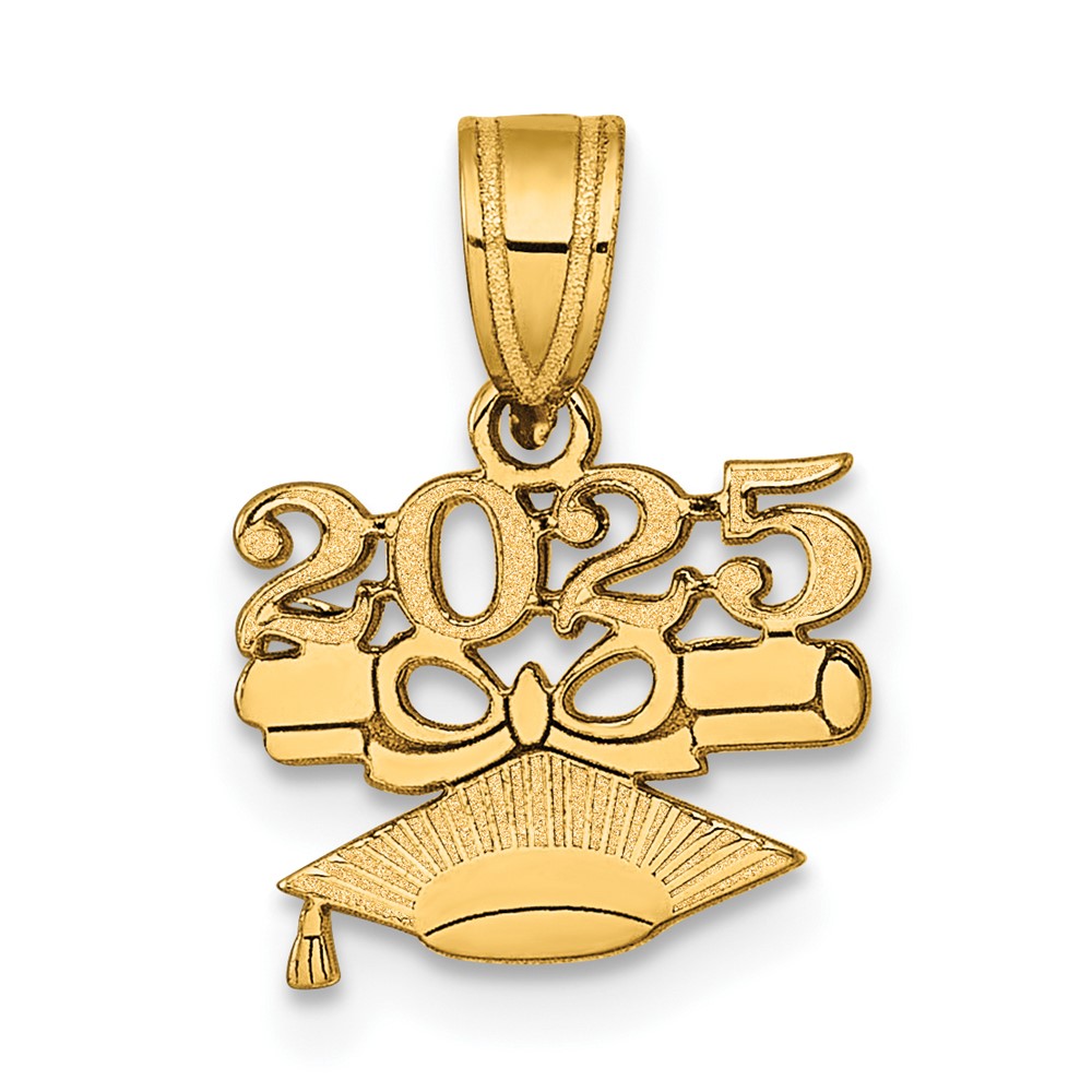 YC1549-25.jpg 14K Graduation Cap and Diploma 2025 Charm - Image 1