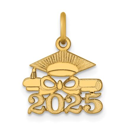 14K Graduation Cap and Diploma 2025 Charm