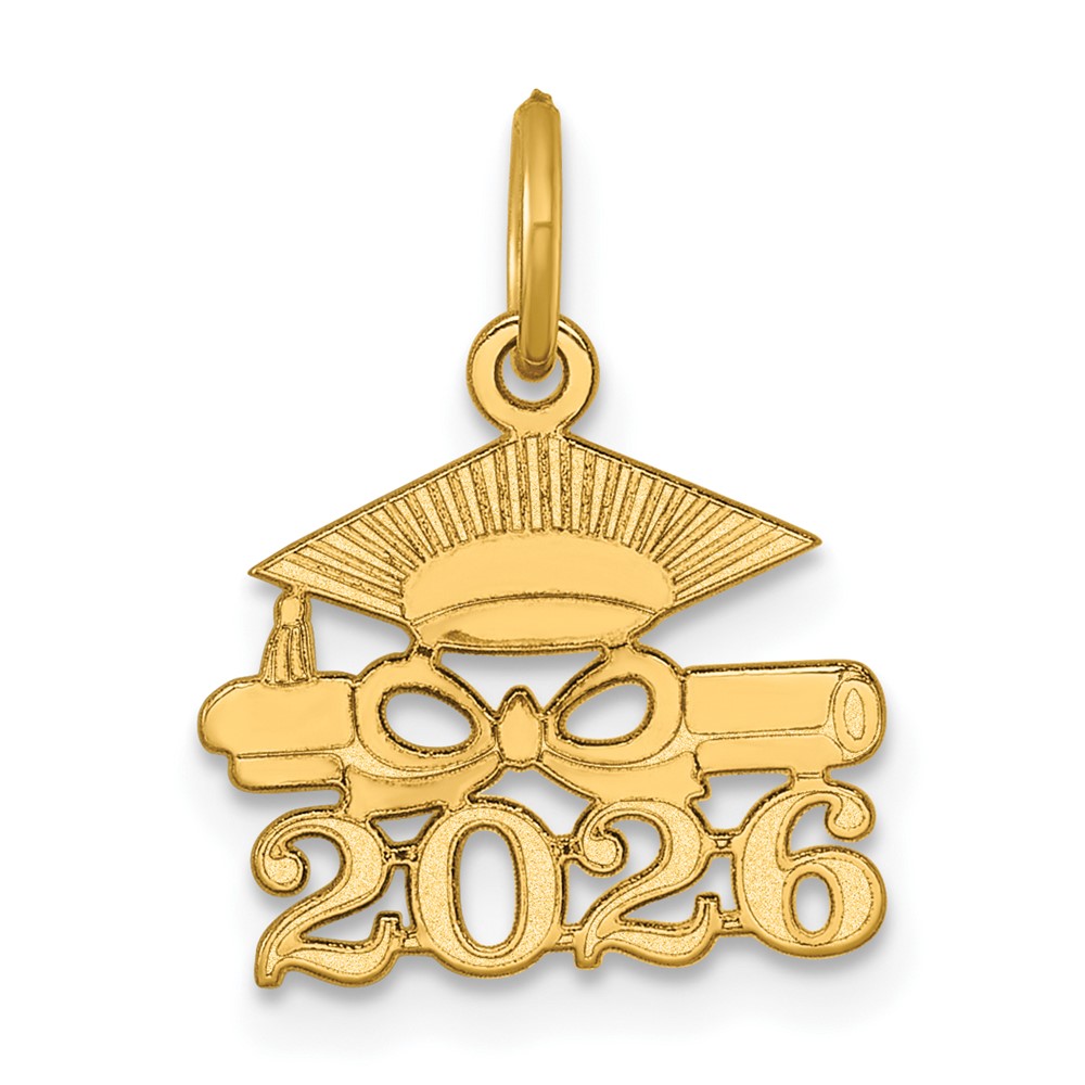 YC1551-26.jpg 14K Graduation Cap and Diploma 2026 Charm - Image 1