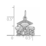 14K White Gold Graduation Cap and Diploma 2026 Charm - Image 4