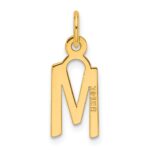 14K  Slanted Block Letter M Initial Charm - Image 3