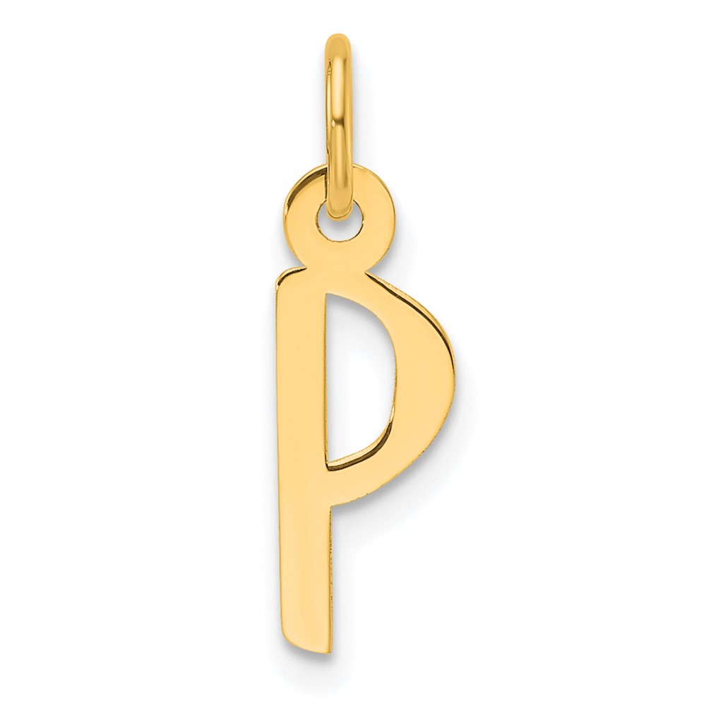 YC1552P.jpg 14K Slanted Block Letter P Initial Charm - Image 1