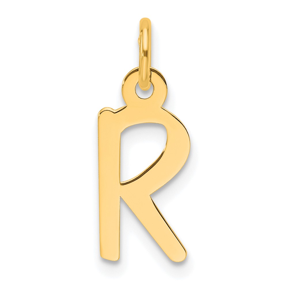 YC1552R.jpg 14K Slanted Block Letter R Initial Charm - Image 1