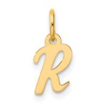 14K Small Script Letter R Initial Charm