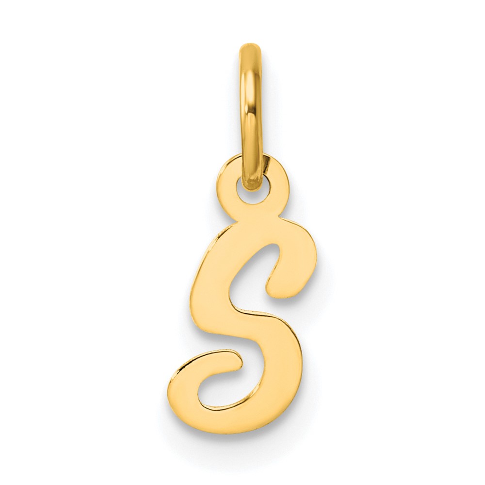 YC1553S.jpg 14K Small Script Letter S Initial Charm - Image 1