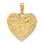 14k Polished CZ Engravable Heart Pendant - Image 3