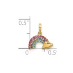 14K Polished Multi-color CZ Rainbow Pendant - Image 4