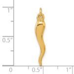 14k Polished 3-D Hollow Italian Horn Pendant - Image 4