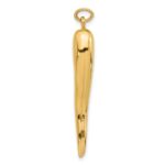 14k Polished Hollow 3-D Italian Horn Pendant - Image 2