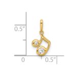 14K Polished CZ Music Note Pendant - Image 4