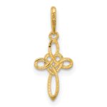 14k Polished Heart Celtic Cross Pendant - Image 3