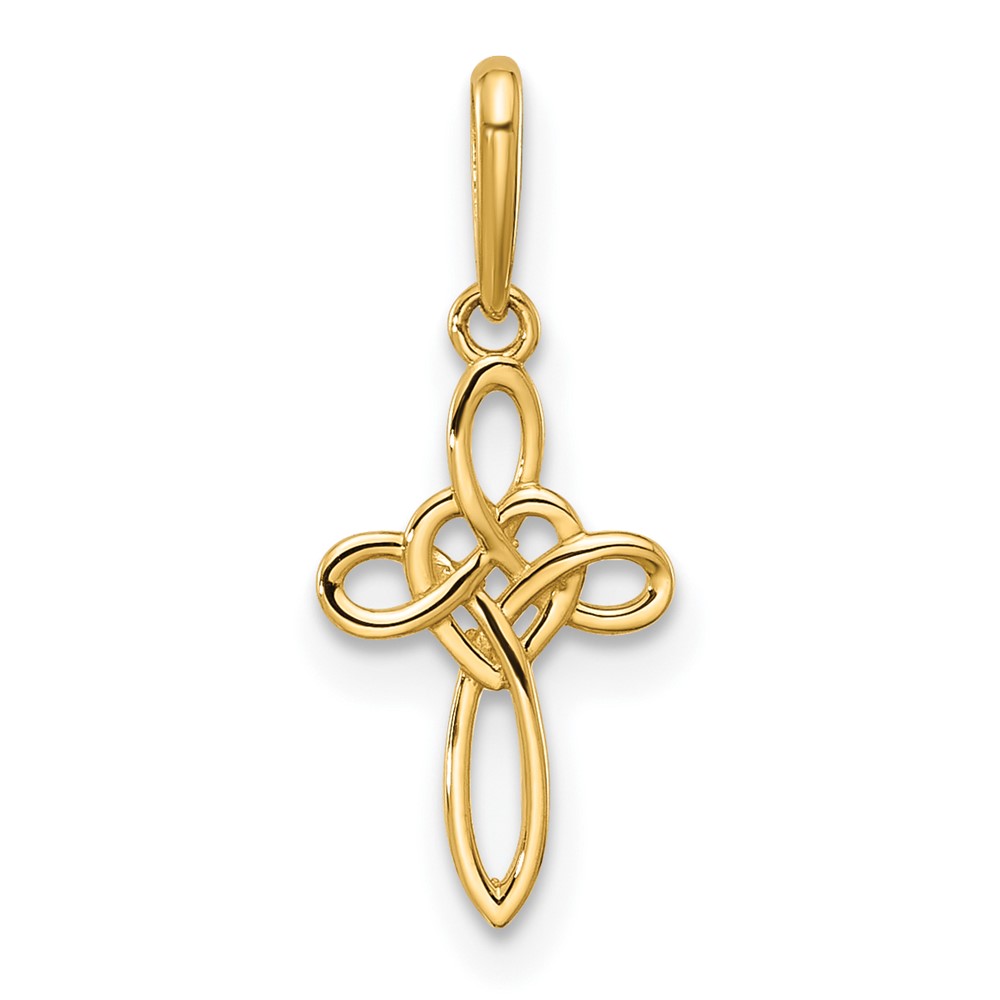 YC1598.jpg 14k Polished Heart Celtic Cross Pendant - Image 1