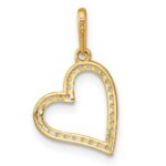 14k Polished CZ Open Heart Charm / Pendant - Image 3
