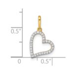14k Polished CZ Open Heart Charm / Pendant - Image 4