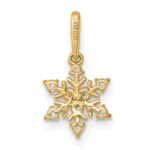 14k Polished CZ Snowflake Charm / Pendant - Image 3