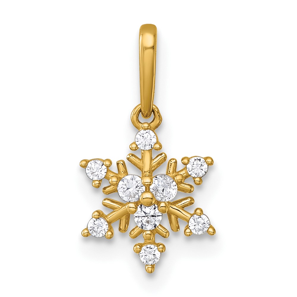 YC1610.jpg 14k Polished CZ Snowflake Charm / Pendant - Image 1