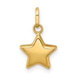 14k Polished 3-D Puffed Star Charm Pendant
