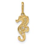 14k Polished CZ Seahorse Charm / Pendant - Image 3