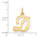 14KY Script Letter D Initial Charm - Image 4