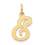 14KY Script Letter E Initial Charm