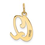 14KY Script Letter Q Initial Charm - Image 3