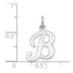 14KW White Gold Script Letter B Initial Charm - Image 3