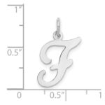 14KW White Gold Script Letter F Initial Charm - Image 3