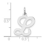 14KW White Gold Script Letter L Initial Charm - Image 4