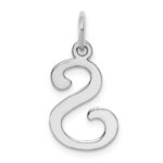 14KW White Gold Script Letter S Initial Charm - Image 4