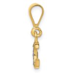 14KY with Rhodium Diamond Letter G Initial Pendant - Image 2