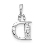 14KW with Rhodium Diamond Letter D Initial Pendant - Image 4