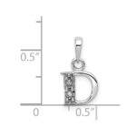 14KW with Rhodium Diamond Letter D Initial Pendant - Image 3