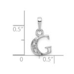 14KW Rhodium-plated Diamond Letter G Initial Pendant - Image 3