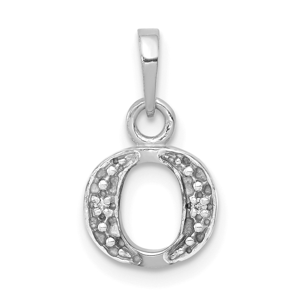 YC251O.jpg 14KW Rhodium-plated Diamond Letter O Initial Pendant - Image 1