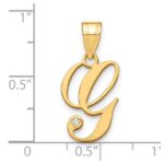 14KY Script Letter G Initial Pendant with Diamond - Image 4