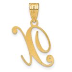 14KY Script Letter X Initial Pendant with Diamond - Image 3