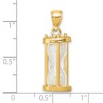 14k Polished 3-D Plastic Hourglass with Clear Beads Charm - Image 4