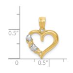 14k and White Rhodium Polished -X- and Heart Pendant - Image 4