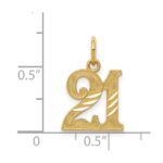 14k Diamond-cut 21 Pendant - Image 4