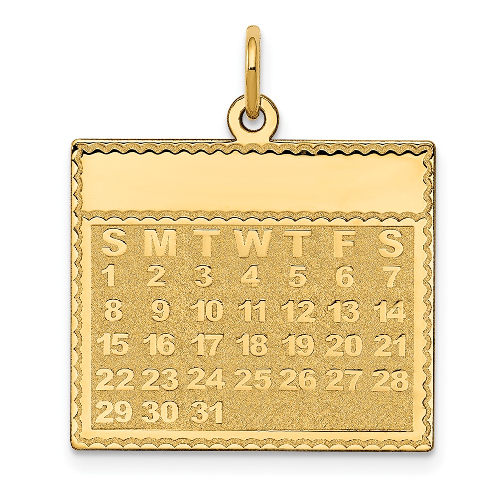 YC461.jpg 14k Sunday the First Day Engravable Calendar Pendant - Image 1