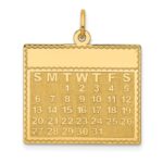 14k Tuesday the First Day Engravable Calendar Pendant