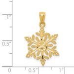 14k Diamond -Cut Snowflake Pendant - Image 4