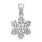 14k White Gold Snowflake Pendant