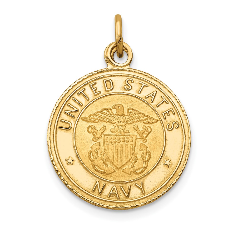 YC503.jpg 14k U.S. NAVY Insignia 17mm Disc Engravable on Reverse Pendant - Image 1