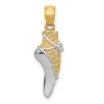 14K and White Rhodium Ballet Shoe Pendant
