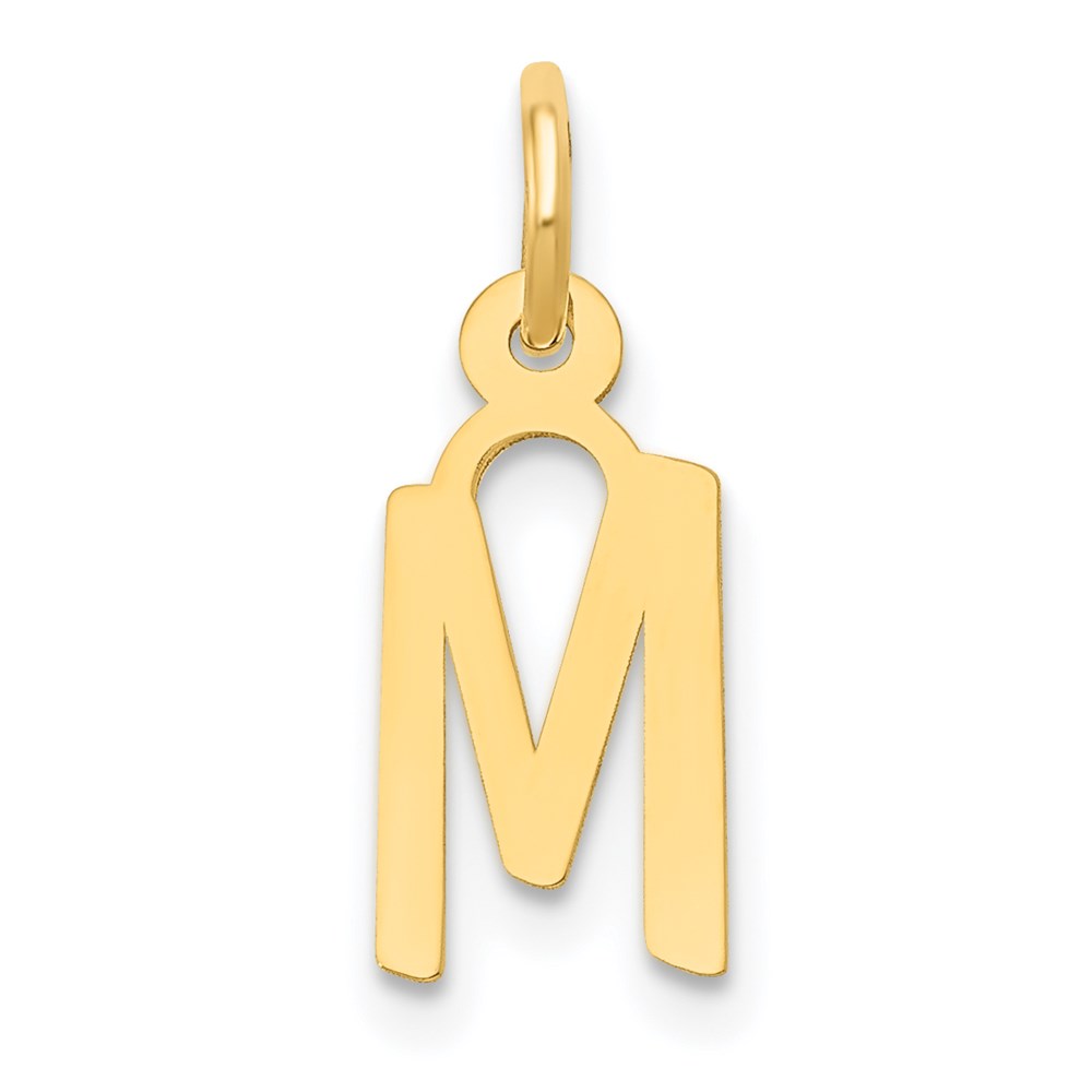 YC644M.jpg 14k Small Slanted Block Letter M Initial Charm - Image 1