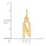 14k Small Slanted Block Letter N Initial Charm - Image 3