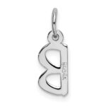 14k White Gold Small Slanted Block Letter B Initial Charm - Image 3
